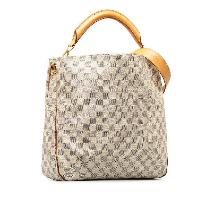 Louis Vuitton backpacks with a padded back panel for comfort during long - wearLouis Vuitton Damier Azur Soffi (fLDkMC)