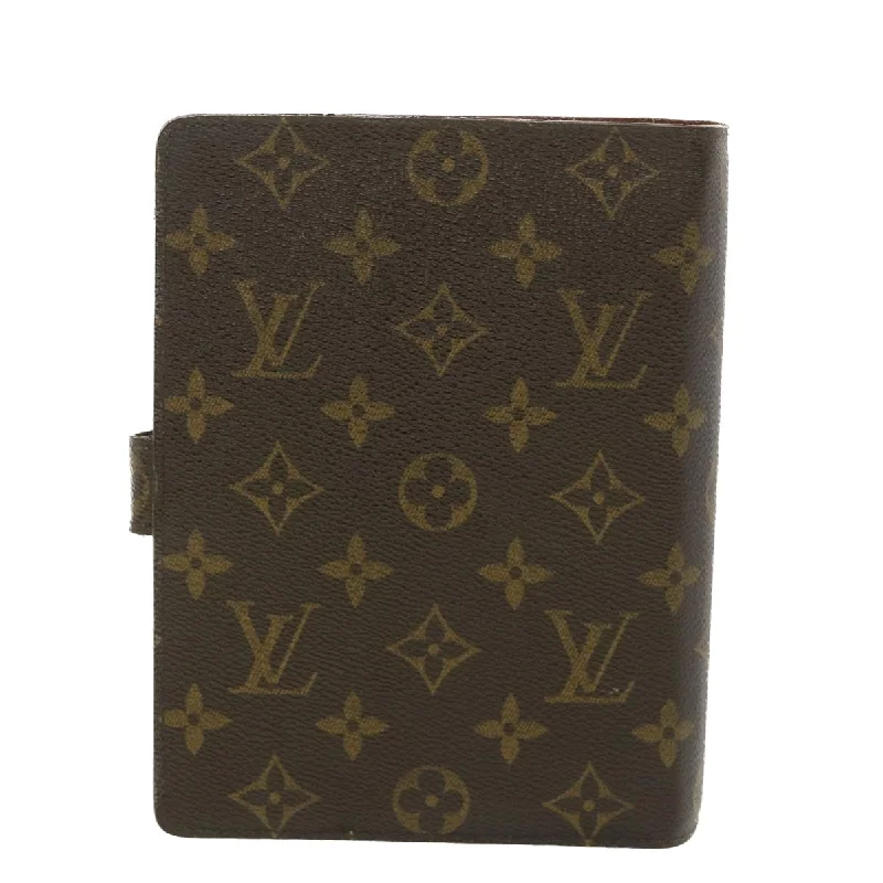 Ladies Louis Vuitton shoulder bags with a tassel decoration for charmLouis Vuitton Brown Canvas Agenda cover wallet accessories