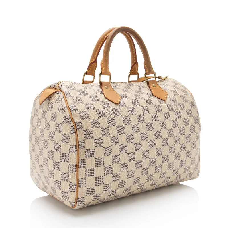 Ladies Louis Vuitton Petite Malle bags with a star - shaped charm for cutenessLouis Vuitton Damier Azur Speedy 30 Satchel (qafYSo)