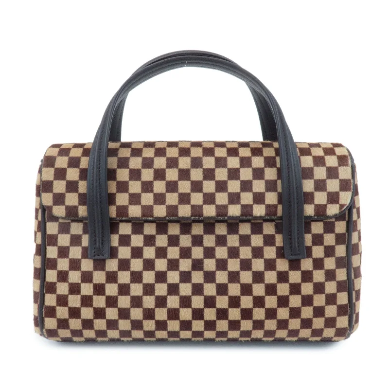 Louis Vuitton bags with a front - flap pocket for quick - access itemsLouis Vuitton Damier Sauvage Lion Hand Bag Beige Brown M92131