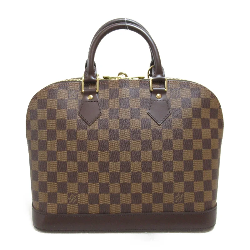 Ladies Louis Vuitton shoulder bags with a magnetic - closure flap for easeLOUIS VUITTON Alma handbag Brown Ebene Damier PVC coated canvas N51131