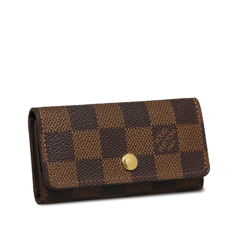 Louis Vuitton crossbody bags with a woven leather strap for textureLouis Vuitton Damiere Multicle 4 Keycase N62631 Brown PVC Leather  Louis Vuitton