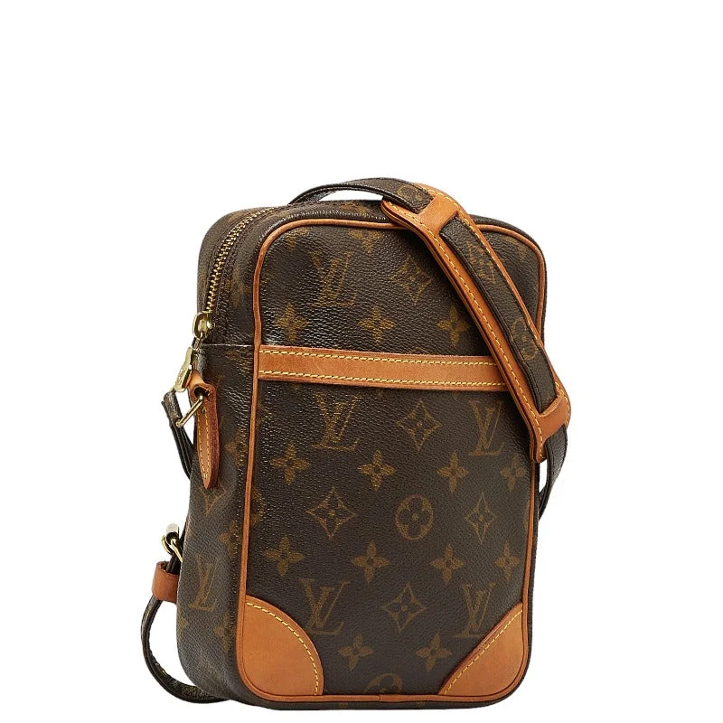 Ladies Louis Vuitton shoulder bags with a magnetic - closure flap for easeLouis Vuitton Monogram Danube Slipper Shoulder Bag M45266 Brown PVC Leather  Louis Vuitton