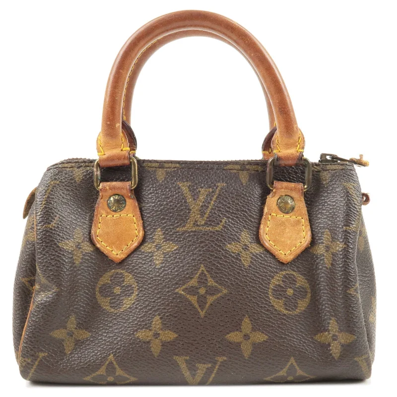 Louis Vuitton bags with a front - flap pocket for quick - access itemsLouis Vuitton Monogram Mini Speedy Hand Bag Purse M41534