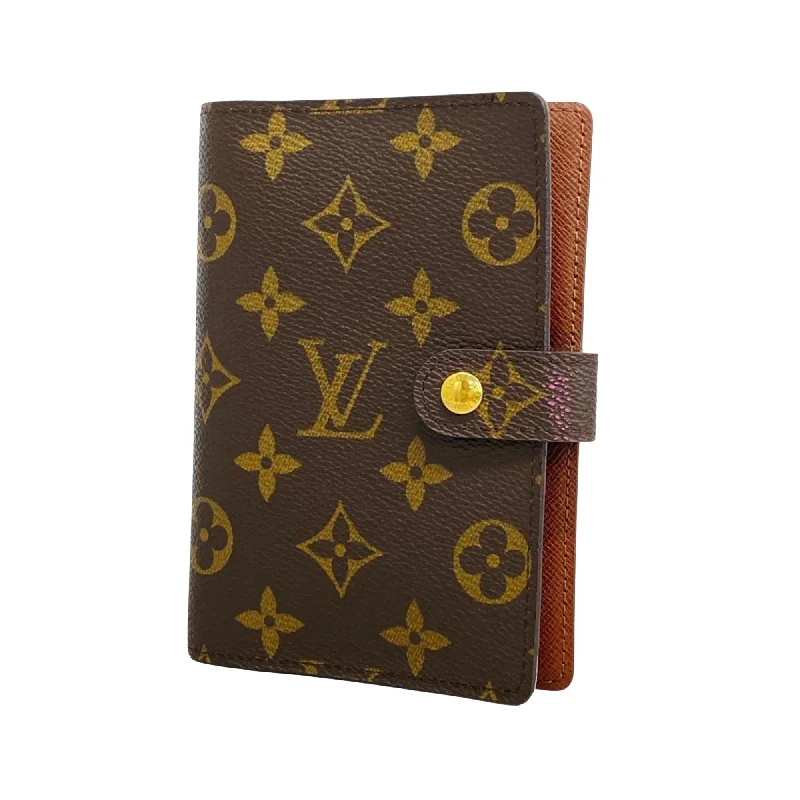 Louis Vuitton bags with a detachable mirror inside for on - the - go touch - upsLOUIS VUITTON Agenda PM Wallet