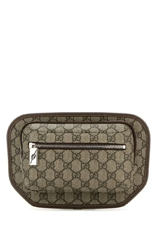 Women Gucci bags with a zip - around closure for securityGucci Man Gg Supreme Fabric Belt Bag