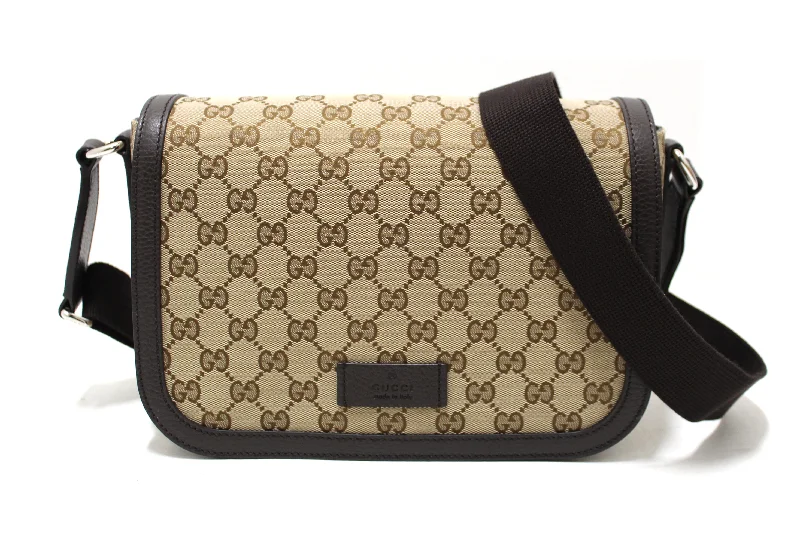 Ladies Louis Vuitton shoulder bags with a magnetic - closure flap for easeAuthentic New Gucci Brown GG Medium Canvas Messenger Bag 449172