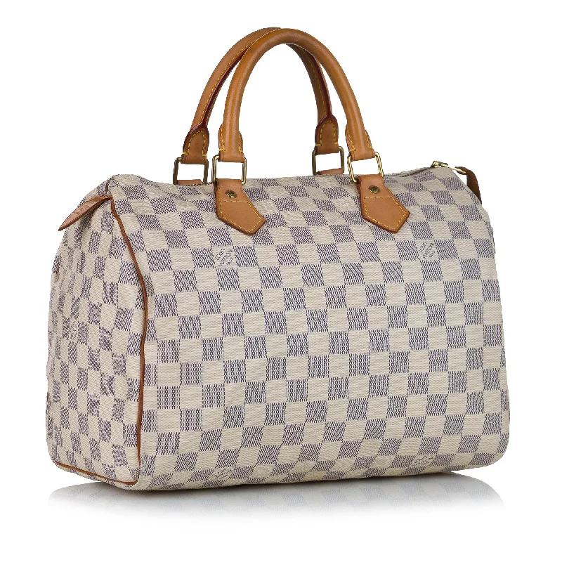 Louis Vuitton Speedy bags in monogram canvas for a classic lookLouis Vuitton Damier Azur Speedy 30 35173)