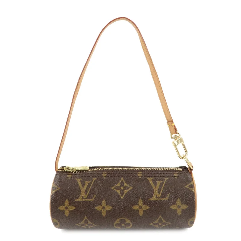 Ladies Louis Vuitton Petite Malle bags in a pastel color for a soft lookLouis Vuitton Monogram Mini Pouch for Papillon Bag Brown