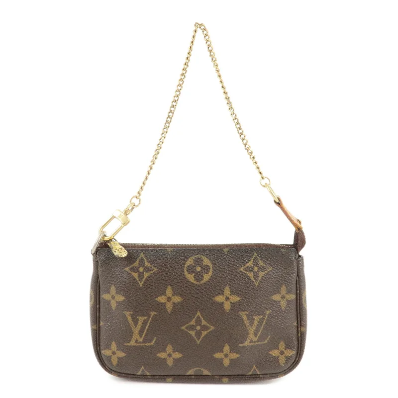 Ladies Louis Vuitton shoulder bags with a magnetic - closure flap for easeLouis Vuitton Monogram Mini Pochette Accessoires Pouch M58009