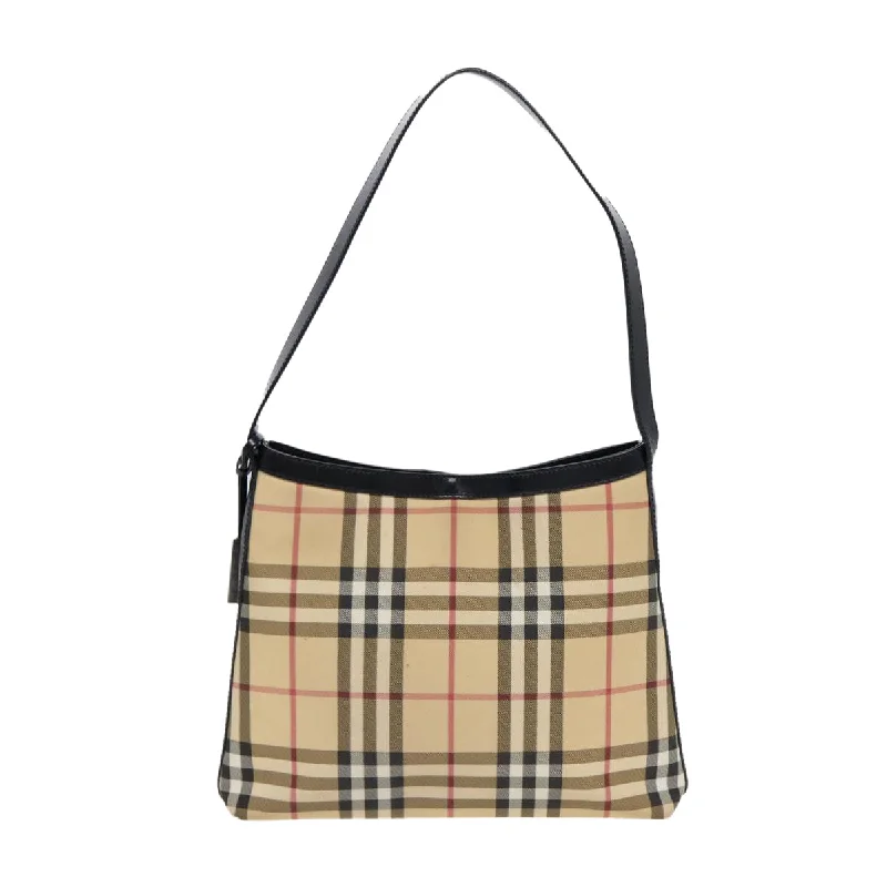 BURBERRY Nova Check Shoulder Bag PVC Beige  88400