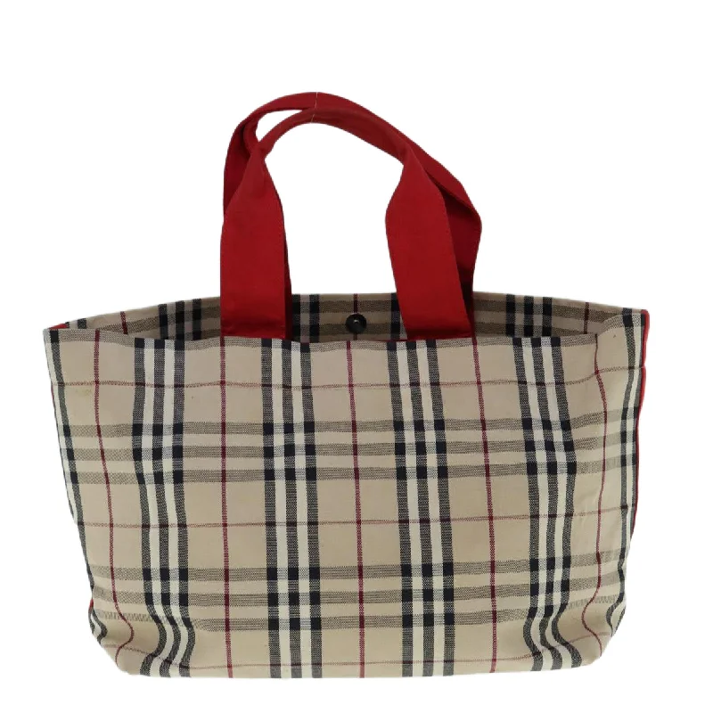 BURBERRY Nova Check Tote Bag Canvas Beige  ep2662