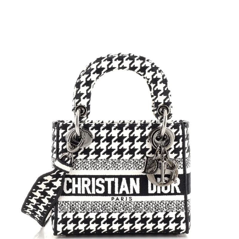 Lady D-Lite Bag Houndstooth Canvas Mini