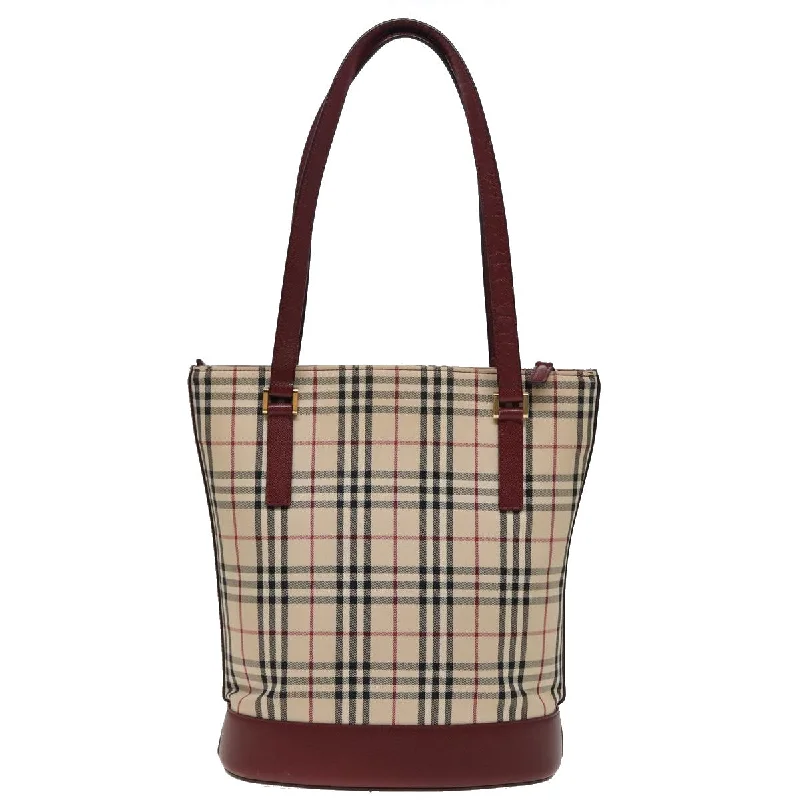 BURBERRY Nova Check Tote Bag Canvas Beige  mr278