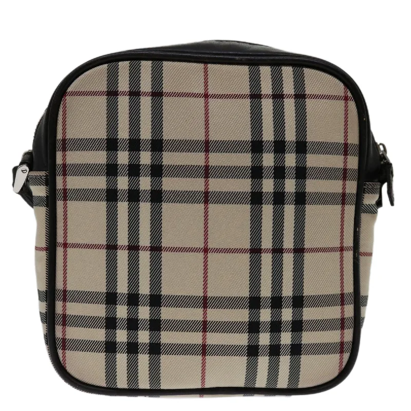 BURBERRY Nova Check Shoulder Bag Canvas Beige Brown  yk11386