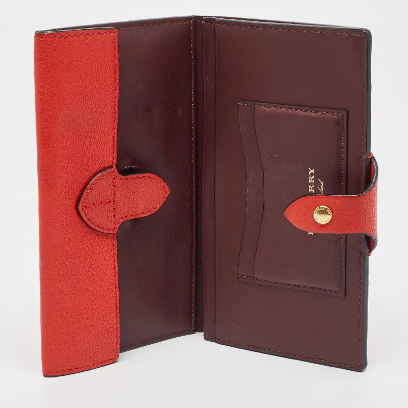 BURBERRY Red Leather Harlow Continental Wallet