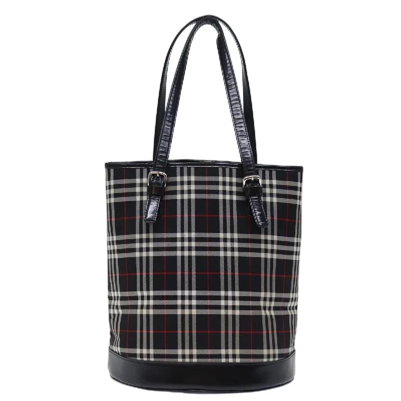 BURBERRYSs Nova Check Blue Label Shoulder Bag Canvas Black  bs13816