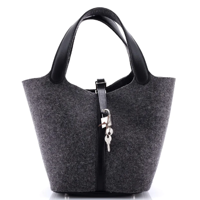 Picotin Lock Bag Felt with Leather MM