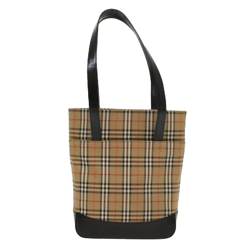 BURBERRY Nova Check Shoulder Bag Canvas Leather Beige Black  54108