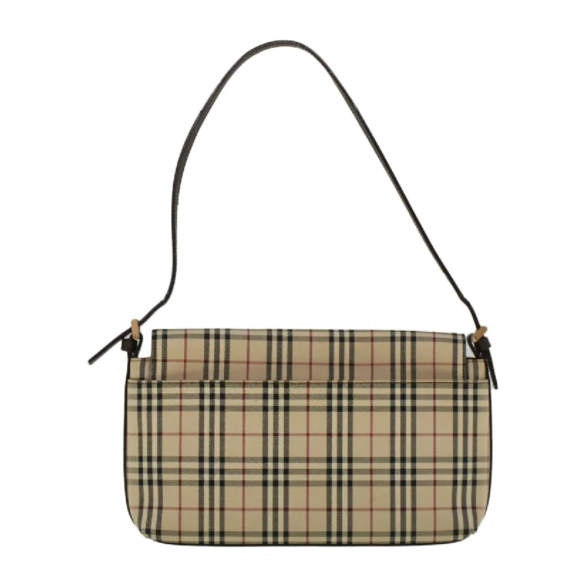 BURBERRY Nova Check Shoulder Bag Nylon Canvas Beige  58706