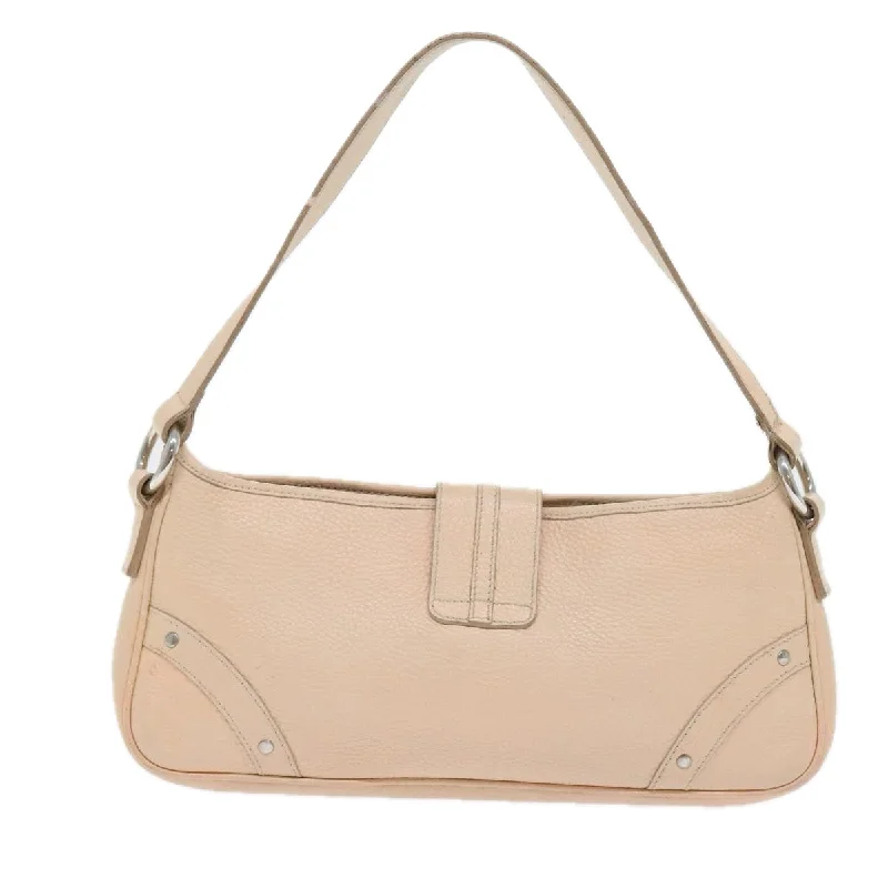 BURBERRY Shoulder Bag Leather Beige T-04-02  bs9232