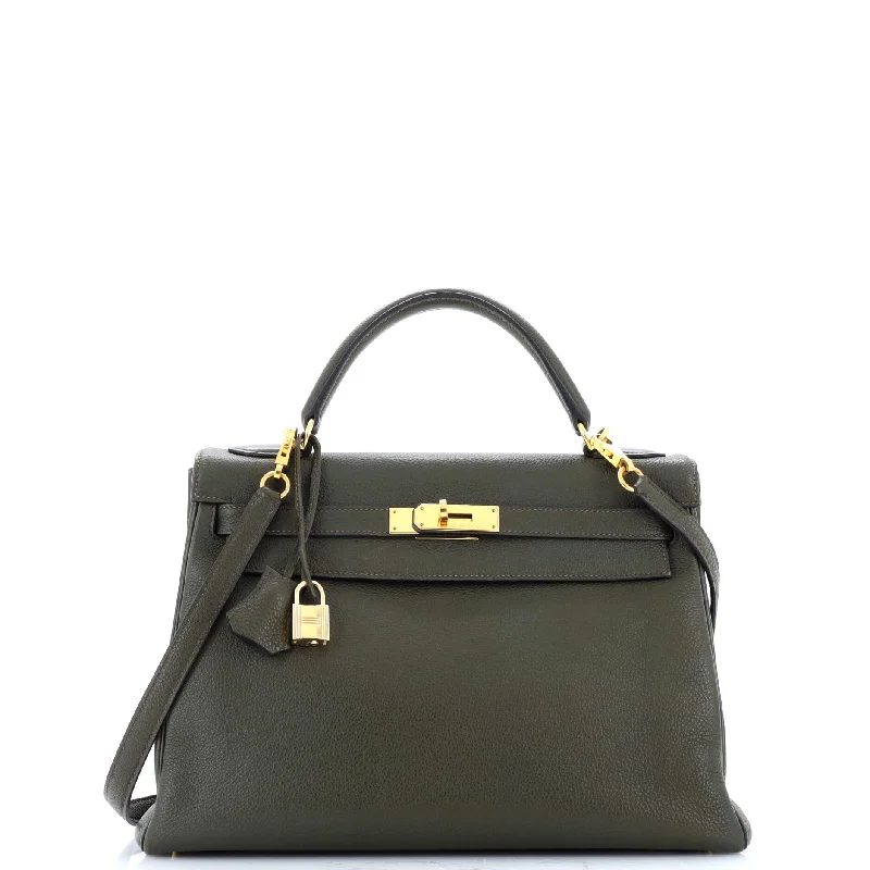 Kelly Handbag Vert Olive Togo with Gold Hardware 32