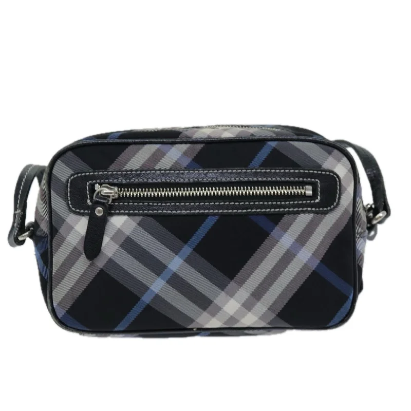 BURBERRY Nova Check Shoulder Bag Nylon Blue Black  bs14506