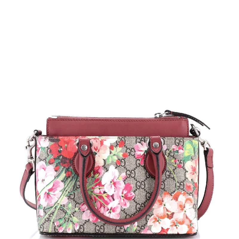 Linea A Convertible Tote Blooms Print GG Coated Canvas Mini