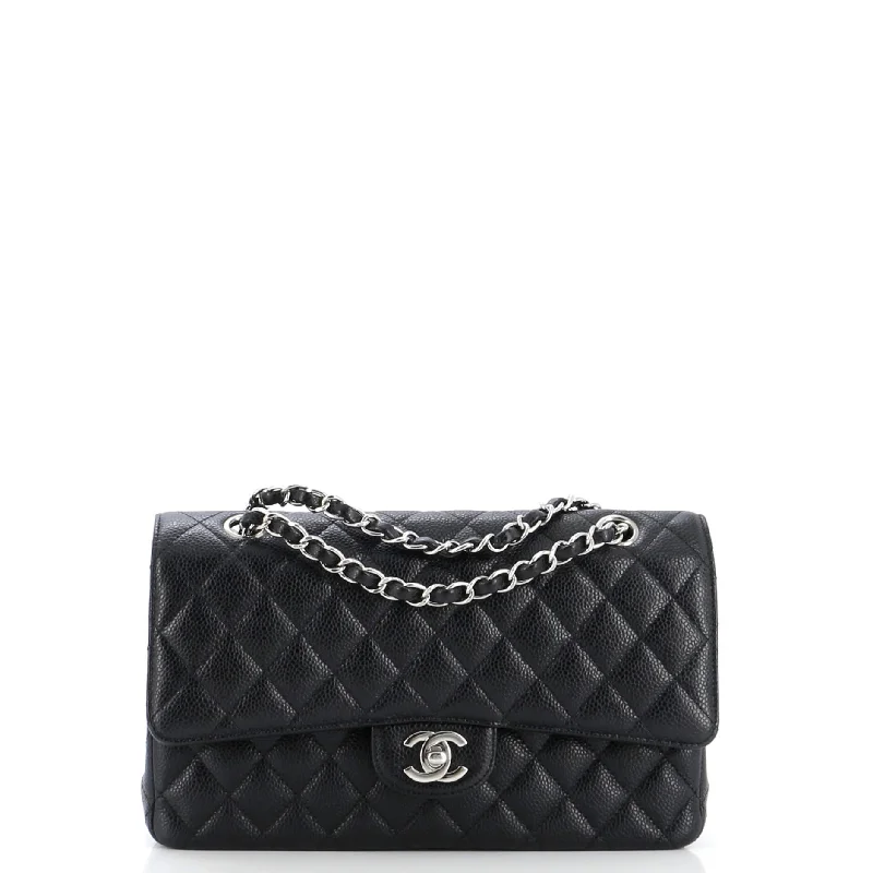 Classic Double Flap Bag Quilted Caviar Medium