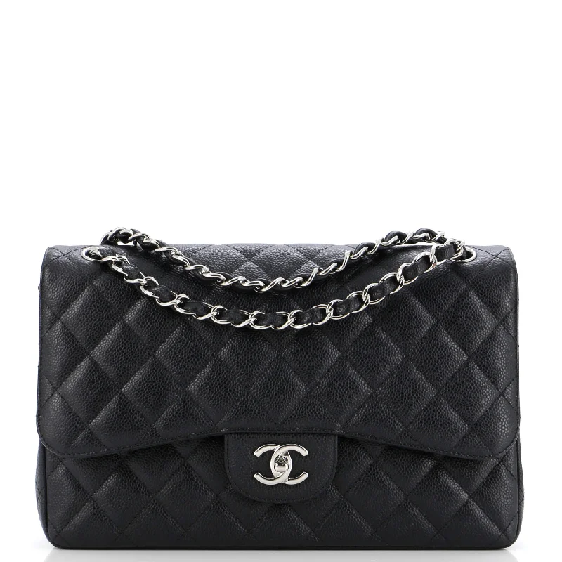 Classic Double Flap Bag Quilted Caviar Jumbo