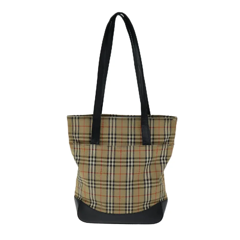 BURBERRY Nova Check Tote Bag Canvas Beige  yk12758