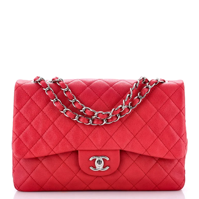 Classic Single Flap Bag Quilted Caviar Jumbo