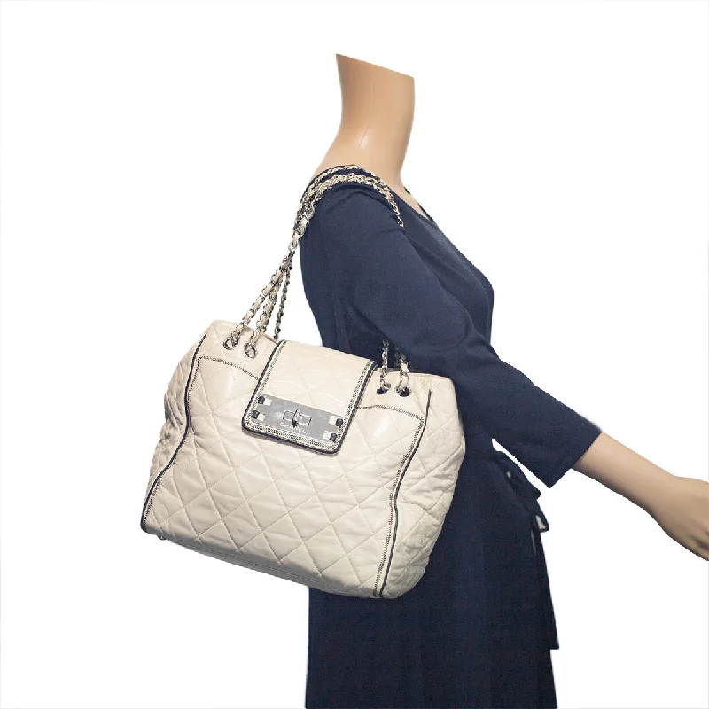 Chanel bags for women who appreciate fine craftsmanshipChanel Quilted Calfskin Shoulder Bag Cream