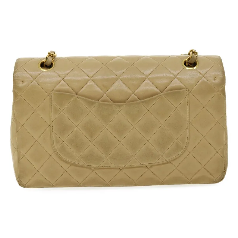 Chanel bags with modern touchesCHANEL Classic Matelasse 25 Chain Flap Shoulder Bag Lamb Skin Beige Auth 31229A