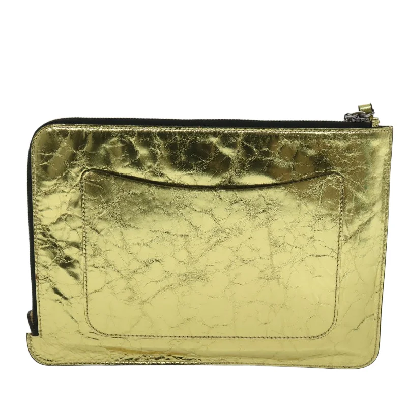 Chanel bags as wedding day accessoriesCHANEL Clutch Bag Metallic Leather Gold A82164 CC Auth 38172