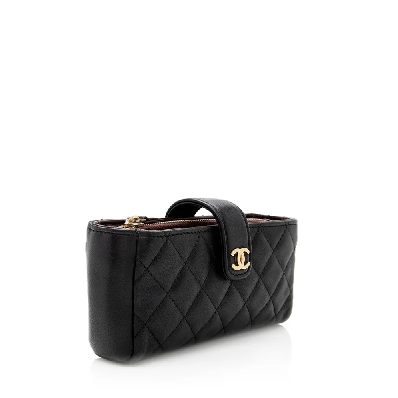 Chanel Luxury Handbag for High - End EventsChanel Quilted Lambskin CC O-Mini Phone Pouch (18690)