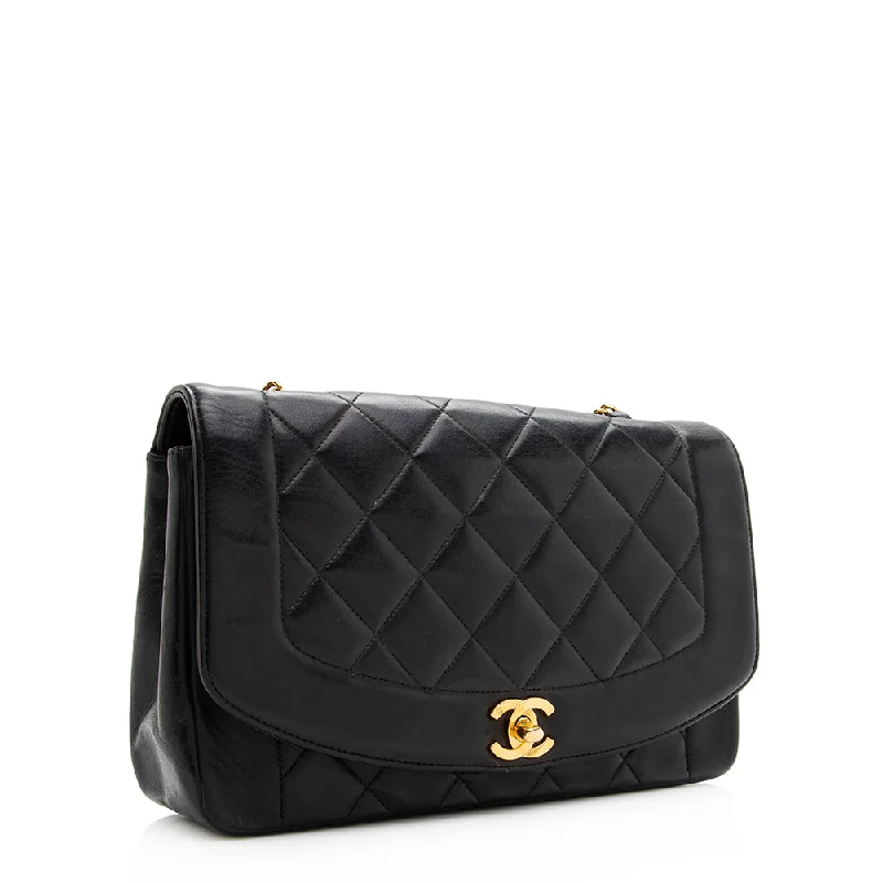 Chanel bags with exclusive seasonal designs and materialsChanel Quilted Lambskin Diana Single Medium Flap (20164)