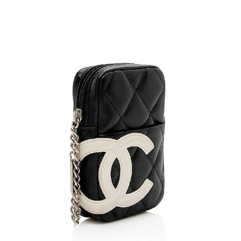 Chanel bags perfect for everyday elegChanel Quilted Lambskin Ligne Cambon Zip Mini Pouch (15996)