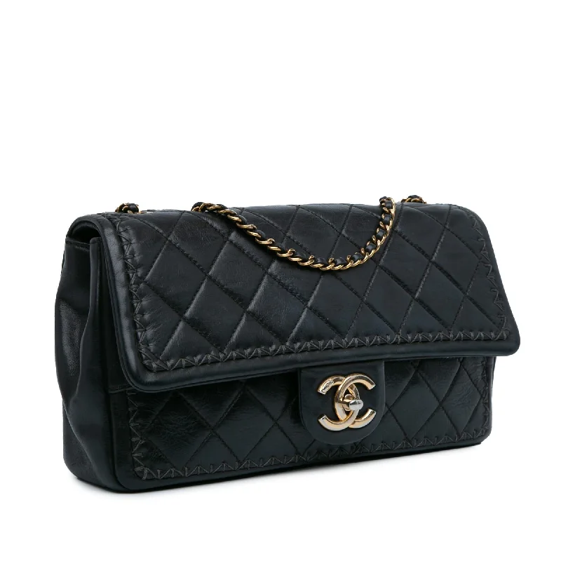 Chanel bags for women with a taste for high fashionChanel Quilted Lambskin Whipstitch Single Flap (OfzSAu)