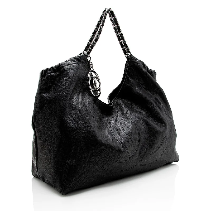 Chanel bags with adjustable chain strapsChanel Quilted Leather CC Charm Hobo (15325)