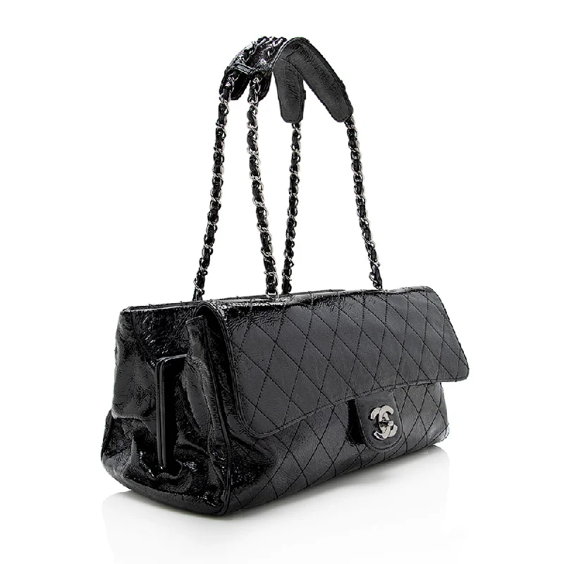 Chanel bags for a polished and professional appearanceChanel Quilted Patent Leather Ritz Flap Bag (17954)