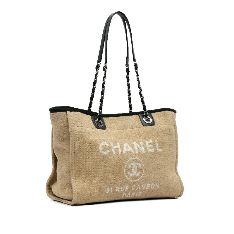 Chanel bags with iconic stitching detailsChanel Small Canvas Deauville Tote (2dZaWO)