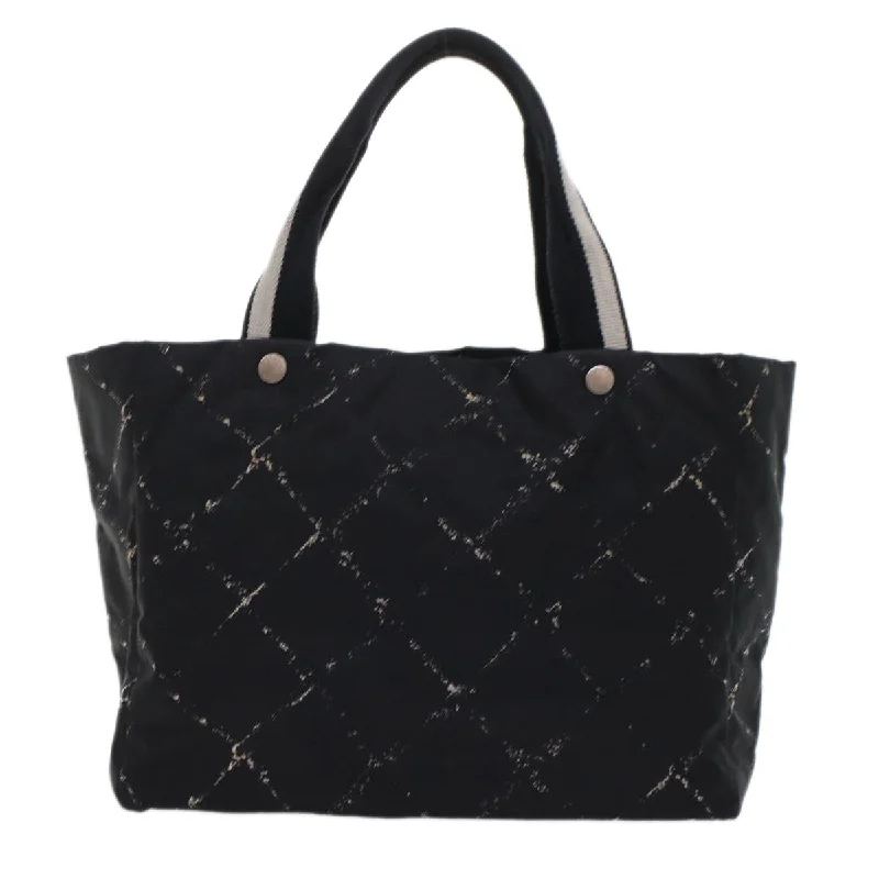 Chanel bags for the minimalist fashionCHANEL Travel line Tote Bag Nylon Black CC Auth ep1132