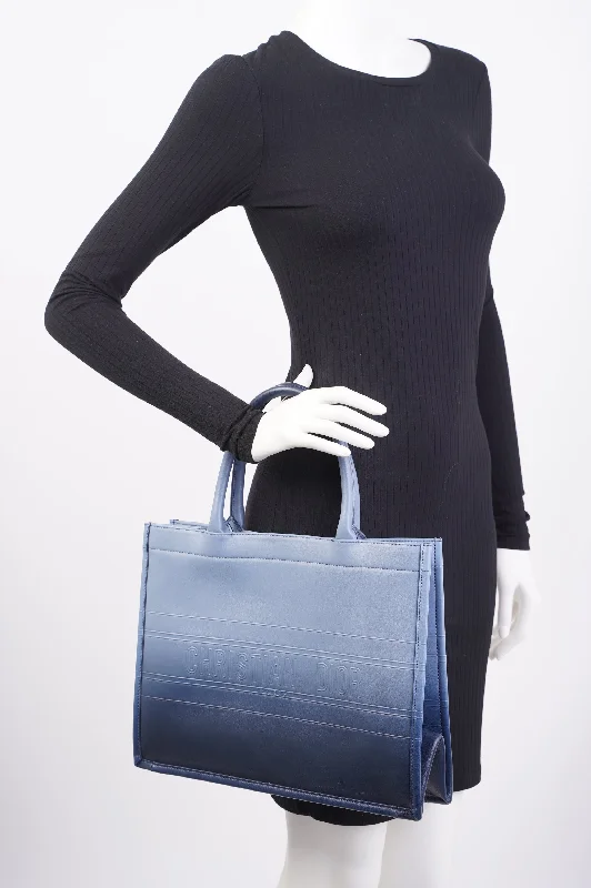 Christian Dior bags with a detachable coin purse insideChristian Dior Book Tote Ombre Blue Leather Blue Leather Medium