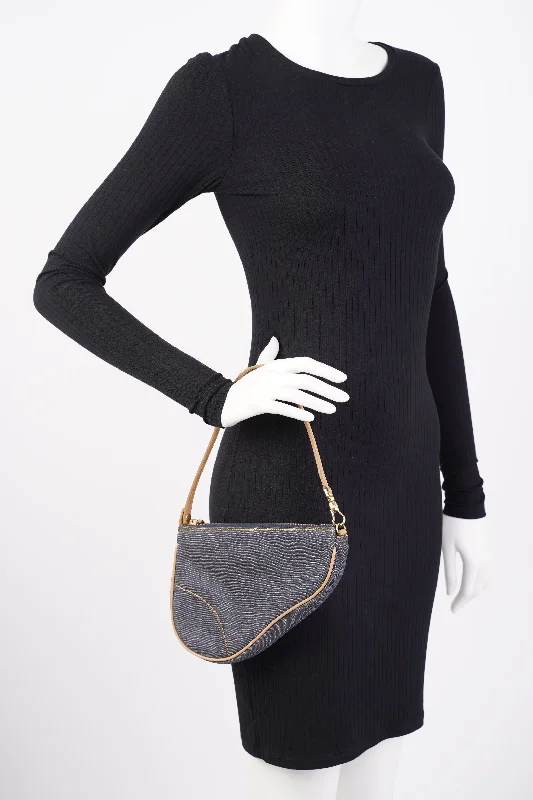 Fashion - forward Christian Dior tote bags for the modern womanChristian Dior Saddle Bag Blue Denim