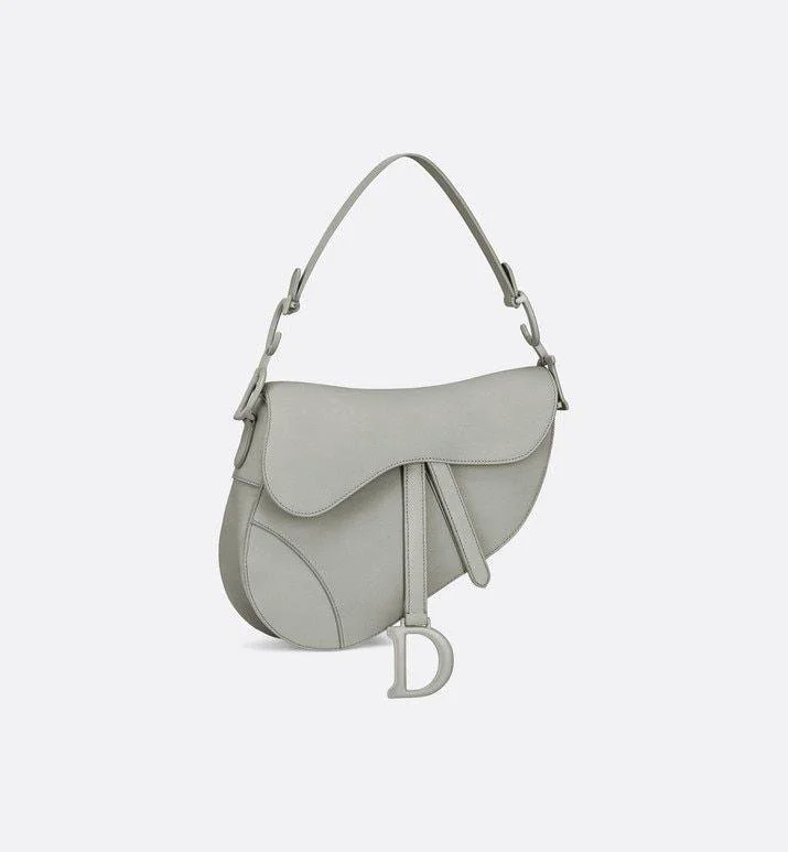 Christian Dior handbags with a removable shoulder strap for versatilityChristian Dior Ultra Matte Calfskin Saddle Bag Grey