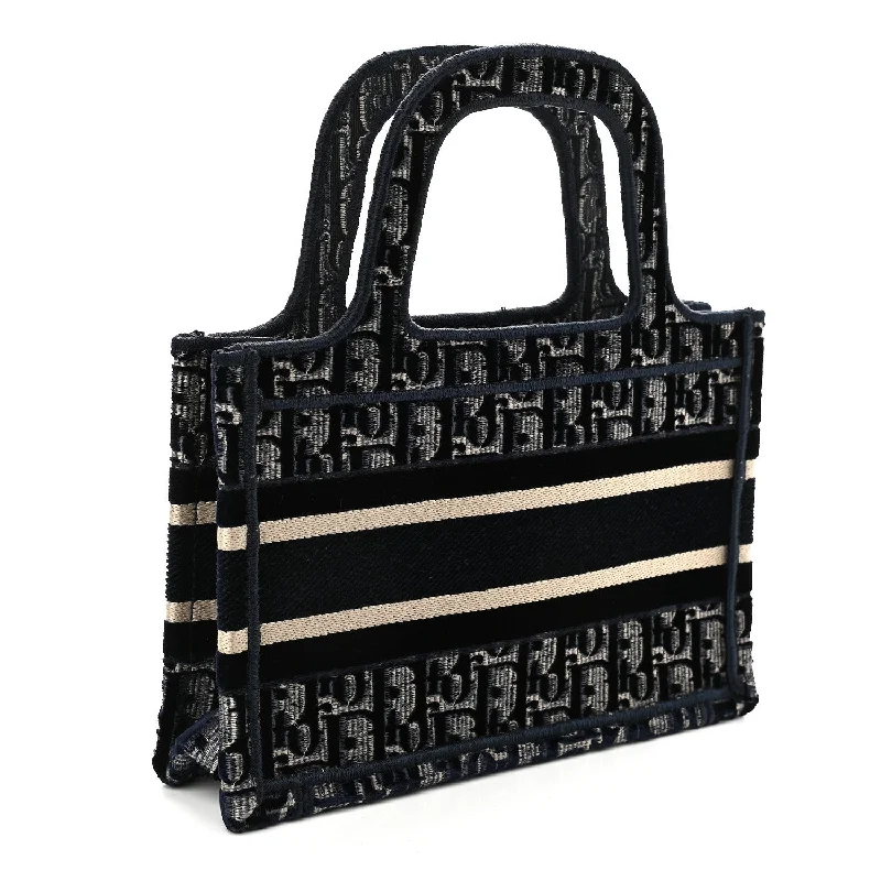 High - fashion Christian Dior bags with a geometric patternChristian Dior Velvet Oblique Embroidered Mini Book Tote