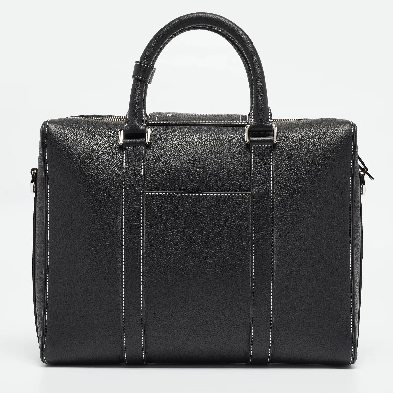 Christian Dior backpacks with a sleek, minimalist silhouetteDIOR Black Leather Lingot Briefcase Bag