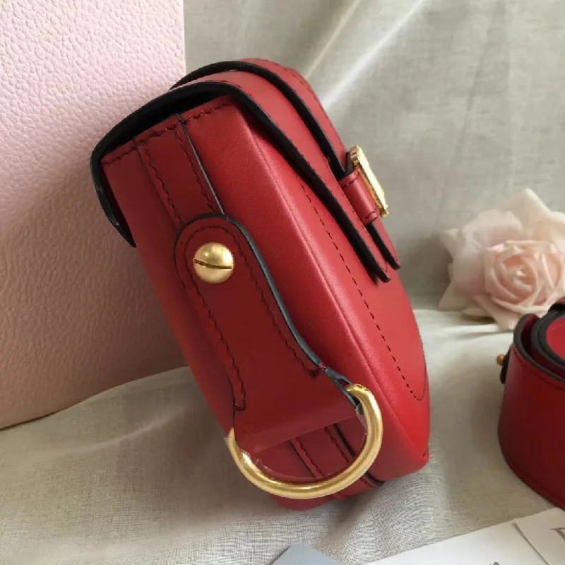 Christian Dior handbags with a detachable mirror for on - the - go touch - upsDior D-Fence Saddle Bag In Red Calfskin