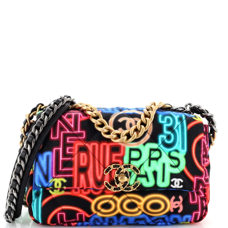 Christian Dior crossbody bags with a front - flap pocket for easy access19 Flap Bag Quilted Graffiti Print Fabric Medium